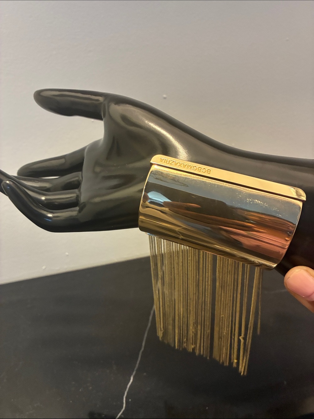 BCBGMaxAzria Gold Fringe Cuff Bracelet